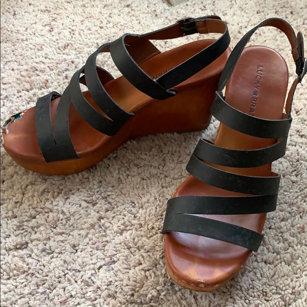 Black platform wedges